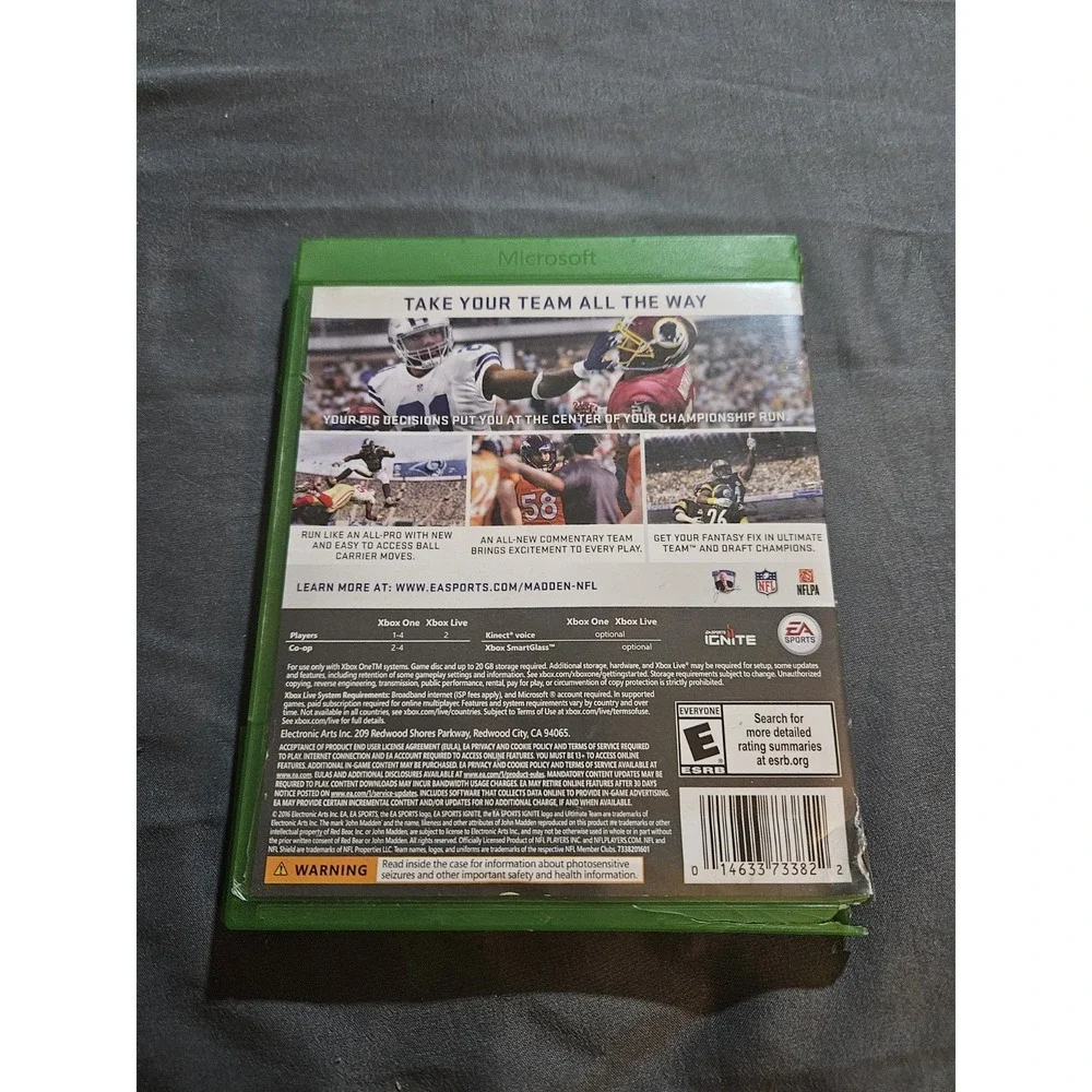 Madden NFL 17 Xbox One EA Sports Football Game Rob Gronkowski Cover 014633733822